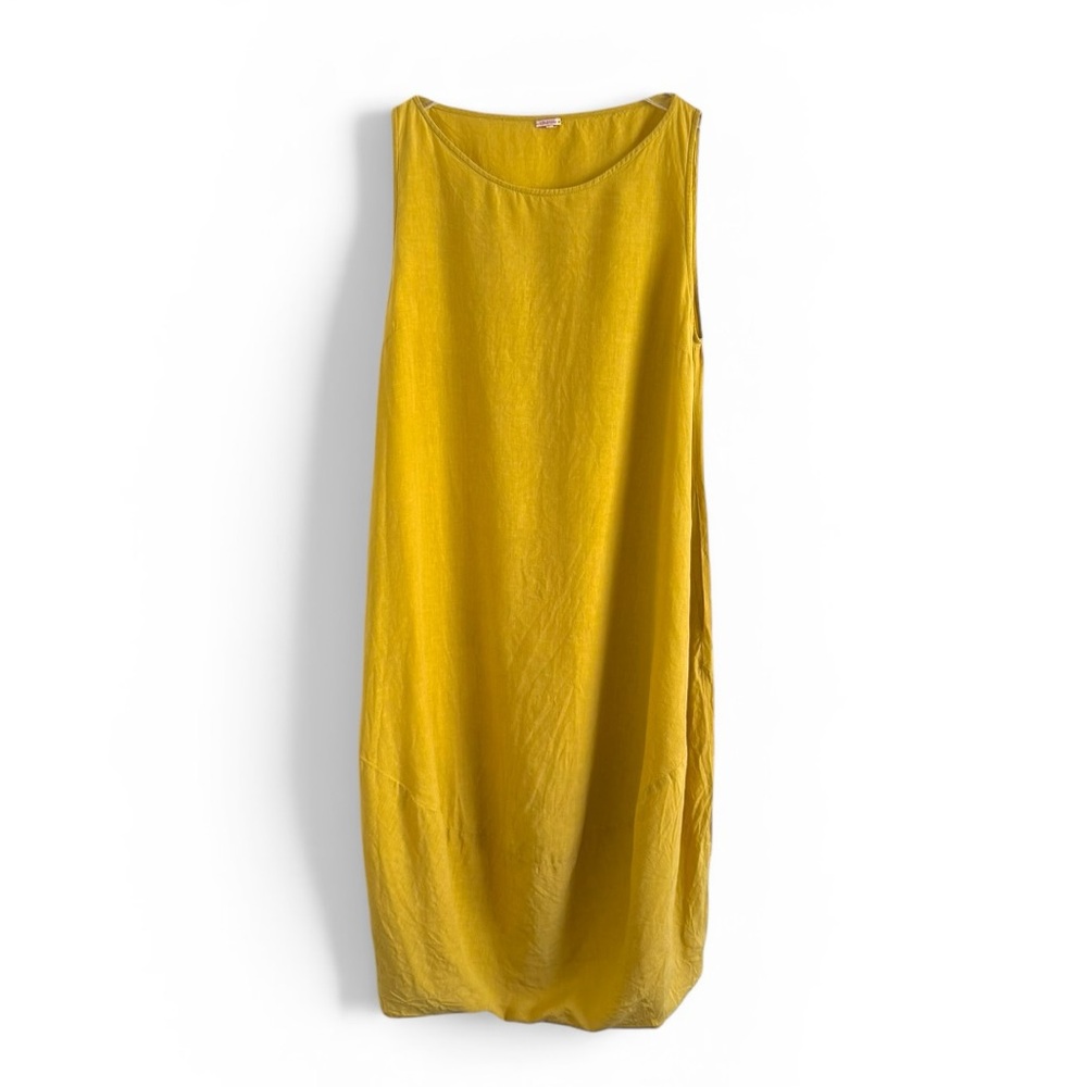 APUNTOB ITALY LINEN BARREL EGG MIDI MAXI DRESS SZ XL - Picture 3 of 5
